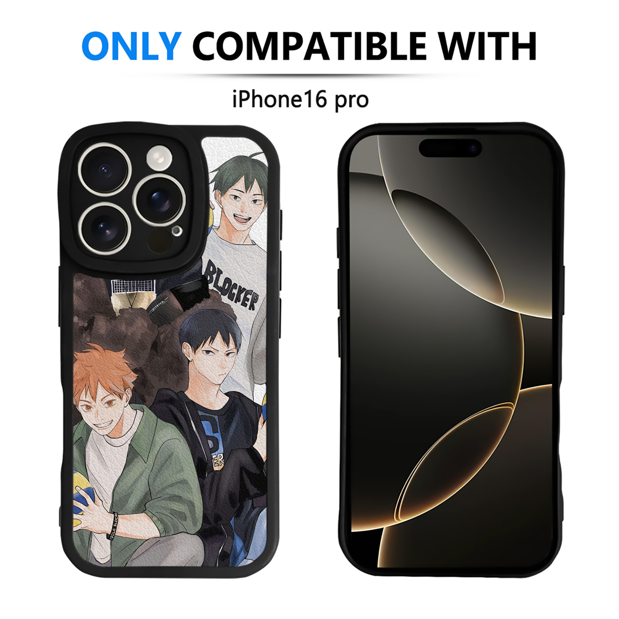 （画像用） ハイキュー!! Haikyu!! 【iPhone 16シリーズ対応】シリコンスマホケース（レザー調） 材質：シリコン